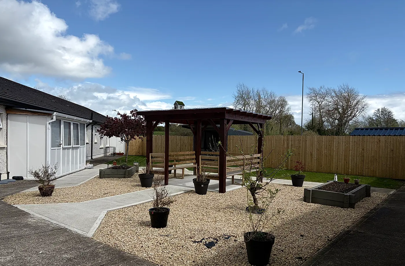 Enclosed garden at Rivervale Nursing Home