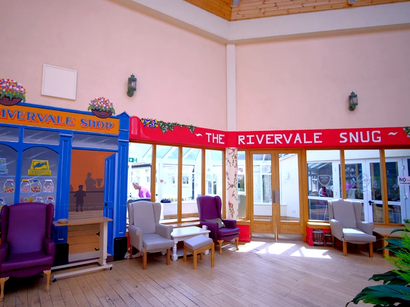 Atrium walkway and seating at Rivervale Nursing Home